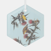 アメリカのゴールドフィンチ・オードボンバード ガラスオーナメント (正面)
