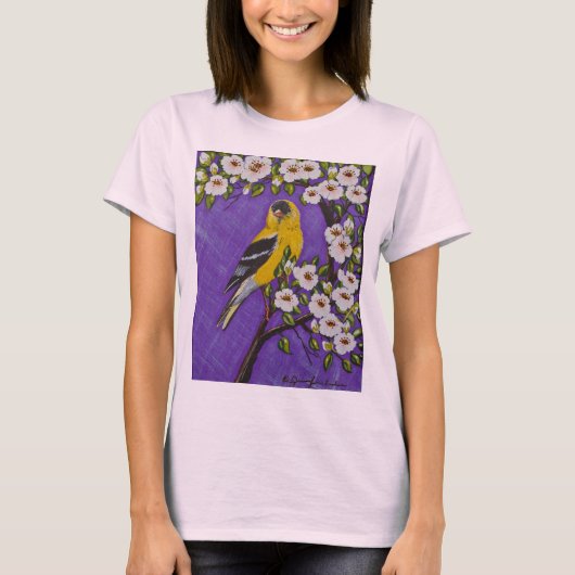 アメリカのゴールドフィンチ Tシャツ (正面)