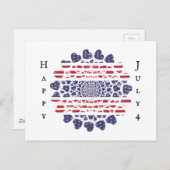 アメリカのサイケデリックパトリオティックハーツ タイダイ ポストカード (正面/裏面)