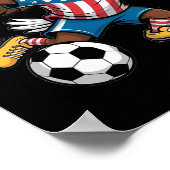 アメリカのサッカーの面白いダビングLdワシ - アメリカ国旗サッカ ポスター (角)