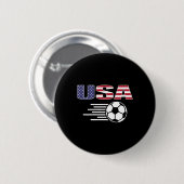 アメリカのサッカー愛好家ジャージ - USA フラッグ フットビー 缶バッジ (正面&裏面)