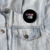 アメリカのサッカー愛好家ジャージ - USA フラッグ フットビー 缶バッジ (インサイチュ)