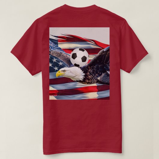 アメリカのサッカー愛好者 Tシャツ (デザイン裏面)