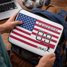 アメリカのサッカー選手の愛国的なカスタマイズ ラップトップスリーブ