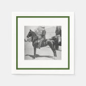 アメリカのサドルブレッド馬ヴィンテージ写真 スタンダードカクテルナプキン (正面)