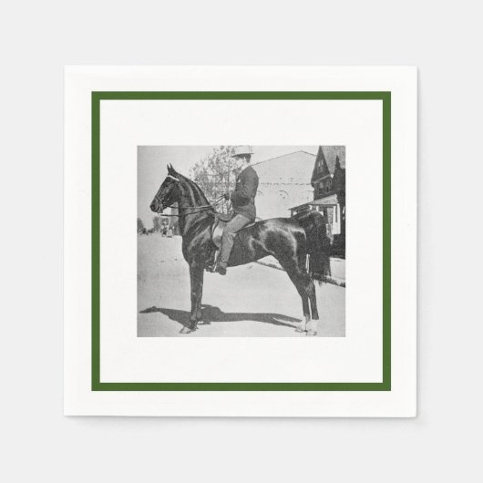 アメリカのサドルブレッド馬ヴィンテージ写真 スタンダードカクテルナプキン (正面)