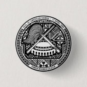 アメリカのサモア印 缶バッジ (正面)