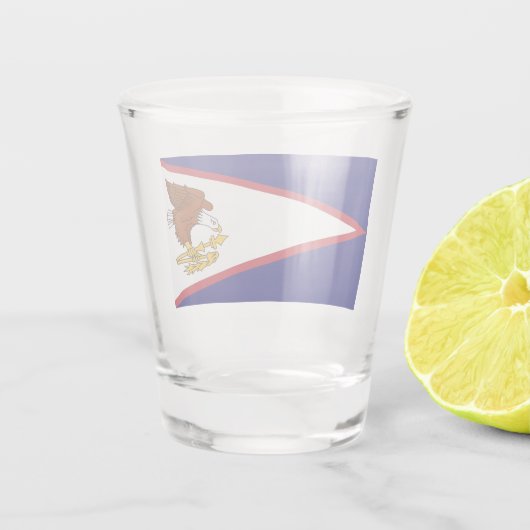 アメリカのサモア国旗と愛国的なショットグラス ショットグラス (裏面)