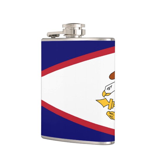 アメリカのサモア国旗と愛国的な特別なフラスコ フラスク (左)