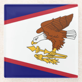 アメリカのサモア国旗を持つガラスコースター ガラスコースター