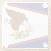 アメリカのサモア国旗を持つガラスコースター ガラスコースター (裏面)