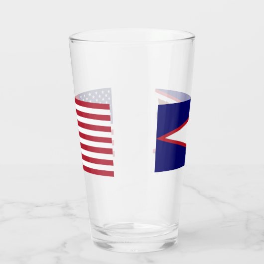 アメリカのサモア国旗を持つ愛国的なガラス杯 タンブラーグラス (右)