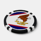 アメリカのサモア国旗を持つ愛国的なトランプのポーカーチップ ポーカーチップ (シングル)