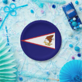 アメリカのサモア国旗を持つ愛国的紙プレート ペーパープレート (パーティー)