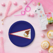 アメリカのサモア国旗を持つ愛国的紙プレート ペーパープレート (パーティー)