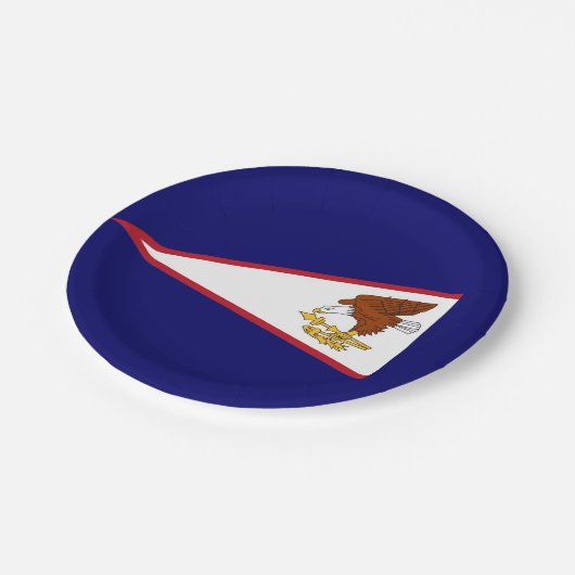 アメリカのサモア国旗を持つ愛国的紙プレート ペーパープレート (アングル)
