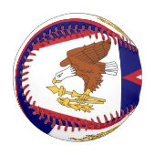 アメリカのサモア国旗を持つ愛国野球 野球ボール (正面左)