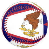 アメリカのサモア国旗を掲げた愛国的なソフトボール ソフトボール (正面左)