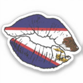 アメリカのサモア・アメリカのサモアの口紅の愛の旗 シール (正面)