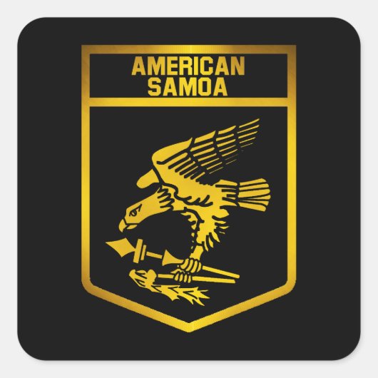 アメリカのサモア・エンブレム スクエアシール (正面)