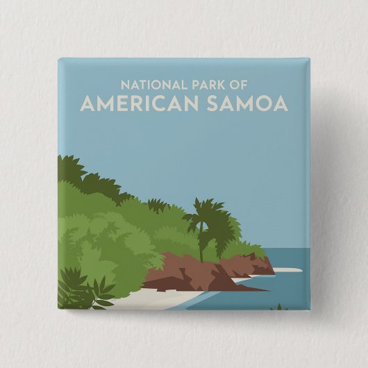 アメリカのサモア・ミニマル国立公園 缶バッジ (正面)