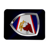 アメリカのサモア・メタリック・エンブレム マグネット (横)