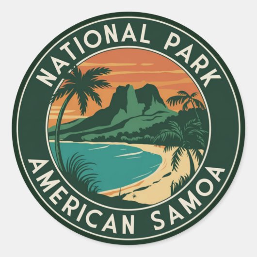 アメリカのサモア・ラウンド・エンブレム国立公園 ラウンドシール (正面)