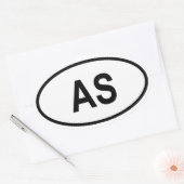 アメリカのサモア「AS」 楕円形シール (封筒)