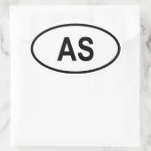 アメリカのサモア「AS」 楕円形シール (バッグ)