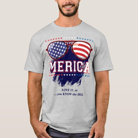 アメリカのサングラスあなたが知っているディール愛国心 Tシャツ (正面)