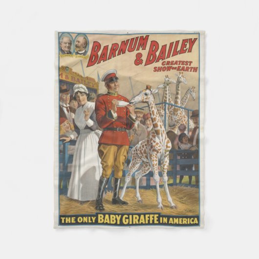 アメリカのサーカスポスターの唯一のベビーのキリン フリースブランケット (正面)