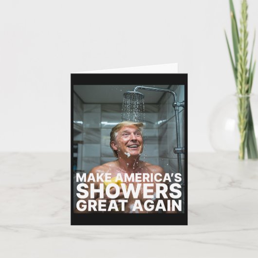 アメリカのシャワーを再素晴らしびトランプおもしろい4 カード (正面)