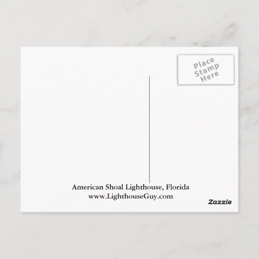 アメリカのショールライトハウス、フロリダポストカード ポストカード (裏面)