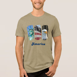 アメリカのシンボル国旗イーグル像 トライブレンドTシャツ