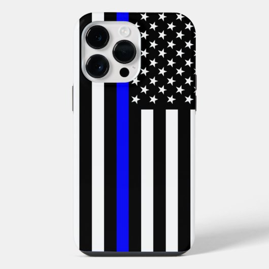 アメリカのシン・ブルー・ライン iPhoneケース (裏面)