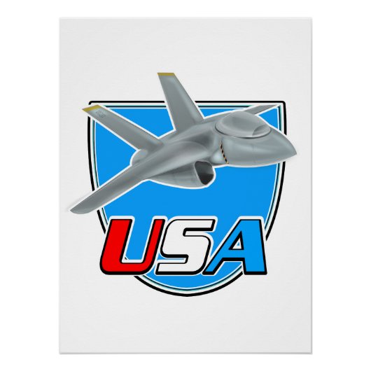 アメリカのジェット機ロゴ ポスター (正面)