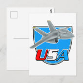 アメリカのジェット機ロゴ ポストカード (正面/裏面)