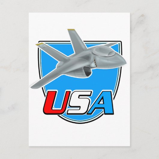 アメリカのジェット機ロゴ ポストカード (正面)