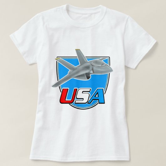 アメリカのジェット機ロゴ Tシャツ (デザイン正面)