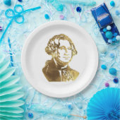 アメリカのジョージ・ワシントン大統領のポートレートの金ゴールド ペーパープレート (パーティー)