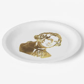 アメリカのジョージ・ワシントン大統領のポートレートの金ゴールド ペーパープレート (アングル)