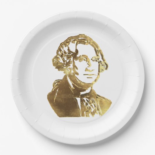 アメリカのジョージ・ワシントン大統領のポートレートの金ゴールド ペーパープレート (正面)