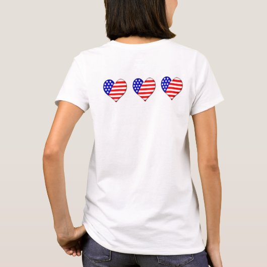 アメリカのスイートハート国旗のレディースタンクトップ Tシャツ (裏面)