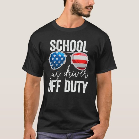 アメリカのスクールバス運転手のオフデューティサングラス Tシャツ (正面)
