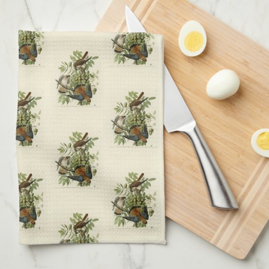 アメリカのスズメタカ – オードボンの鳥たち キッチンタオル (四つ折り)