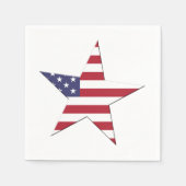 アメリカのスターで星とストライプ愛国心 スタンダードカクテルナプキン (正面)