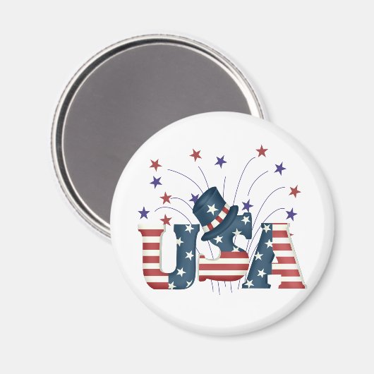 アメリカのスターとストライプTシャツとギフト マグネット (正面/裏面)