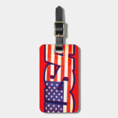 アメリカのスターストライプズ&アメリカ国旗の荷札 ラゲッジタグ (正面縦)
