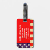 アメリカのスターストライプズ&アメリカ国旗の荷札 ラゲッジタグ (裏面縦)