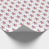 アメリカのスター・パターンと星条愛国 ラッピングペーパー (角)